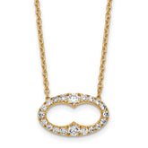 14k 1 carat Lab Grown Diamond VS/SI+ G+ 18 inch Fancy Oval Necklace